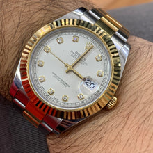 Load image into Gallery viewer, 41mm Rolex Diamond Watch with Two-Tone Oyster Bracelet (fluted bezel, factory diamond dial)