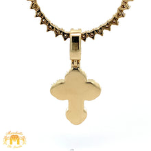 Load image into Gallery viewer, 4 piece deal: Gold and Diamond Cross Pendant + Martini Gold&Diamond Tennis Chain + Complimentary gold&diamond Earrings Set+ Gift from Marchello the Jeweler