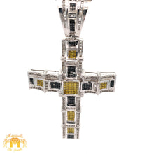 Load image into Gallery viewer, 7ct Diamonds 14k White Gold Cross Pendant with Princess Cut and Round Diamonds