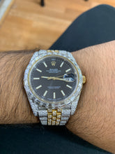 Load image into Gallery viewer, Iced out 41mm Rolex Datejust Watch with Two-tone Jubilee Bracelet