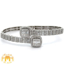 Load image into Gallery viewer, 4 piece deal: 41mm Iced out Audemars Piguet AP Watch + White Gold and Diamond Twin Square Bracelet + White Gold and Diamond Flower Earrings + Gift from Marchello the Jeweler