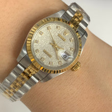 Load image into Gallery viewer, Full factory 26mm Ladies`Rolex Watch with Two-Tone Jubilee Bracelet (diamond dial, fluted bezel)