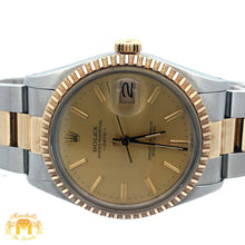Load image into Gallery viewer, 34mm Rolex Watch with Two-Tone Oyster Bracelet (fluted bezel, champagne dial)
