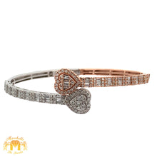 Load image into Gallery viewer, 4 piece deal: Full factory 28mm Rolex Diamond Watch with Two-Tone Jubilee Band + Two-Tone: Rose & White Gold Twin Heart Bracelet + Gift Gold & Diamond Earrings + Gift