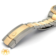 Load image into Gallery viewer, 41mm Rolex Watch with Two-Tone Oyster Diamond Bracelet (custom diamond bezel, Burgundy dial with Roman diamonds)