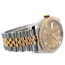 Load image into Gallery viewer, Model: 116243 Full factory 36mm Rolex Watch with Two-Tone Jubilee Bracelet + Yellow Gold & Diamond Twin Square Bangle + Diamond and Gold Flower Earrings Set+ Gift from Marchello the Jeweler