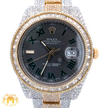 Load image into Gallery viewer, Iced out 41mm Rolex Diamond Watch with Two-Tone Oyster Bracelet
