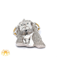 Load image into Gallery viewer, 13.80ct Diamonds 14k White Gold Large Jesus Head Pendant with Round Diamonds