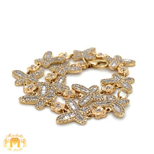 Load image into Gallery viewer, Butterfly Ladies`Gold and Diamond Bracelet with Baguette and Round Diamonds(choose gold color)