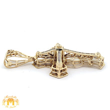 Load image into Gallery viewer, Yellow Gold and Diamond Cross Pendant with Baguette and Round Diamonds