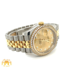Load image into Gallery viewer, Full factory 36 mm Diamond Rolex watch with Two-tone Jubilee Band