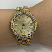 Load image into Gallery viewer, Iced out 31mm Rolex Presidential Watch with Baguettes and Round Diamonds