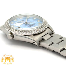 Load image into Gallery viewer, 34mm Rolex Diamond Watch with Stainless Steel Oyster Bracelet (Mother of pearl diamond dial)