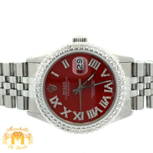 Load image into Gallery viewer, 4 piece deal: 36mm Rolex Diamond Watch with Stainless Steel Jubilee Bracelet  + White Gold & Diamond Square Shape Bangle + Diamond and Gold Earrings Set + Gift
