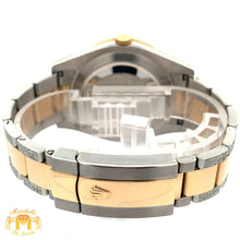 Load image into Gallery viewer, 41mm Rolex Watch with Two-Tone Oyster Diamond Bracelet (custom diamond bezel, Burgundy dial with Roman diamonds)