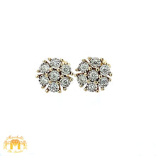 Load image into Gallery viewer, 4 piece deal: 41mm Iced out 18k Gold Rolex Watch with Two-Tone Jubilee Bracelet +  Two-tone Gold Twin Squares Cuff Diamond Bracelet + Flower Diamond Earrings Set + Gift from Marchello the Jeweler