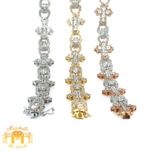 Load image into Gallery viewer, 3.24ct diamonds and gold Cross Bracelet (choose your color)