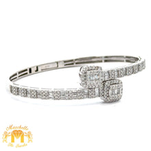Load image into Gallery viewer, 4 piece deal: 34mm Rolex Diamond Watch + White Gold and Diamond Twin Square Bangle + Flower Earrings + Gift from MTJ