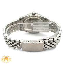 Load image into Gallery viewer, 7ct Diamond Iced out 36mm Rolex Watch with Stainless Steel Jubilee Bracelet (black dial with diamonds)