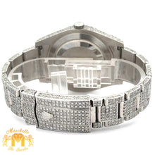 Load image into Gallery viewer, 4 piece deal: 41mm Iced out Rolex Datejust 2 Oyster Band + White Gold and Diamond Twin Square Bracelet + White Gold and Diamond Flower Earrings + Gift from Marchello the Jeweler
