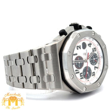 Load image into Gallery viewer, 5 piece deal: Full Factory 42mm AUDEMARS PIGUET (AP) "Panda" Watch + White Gold and Diamond Twin Square Bracelet + 14k White Gold and Diamond Ring + White Gold and Diamond Flower Earrings Set + Gift