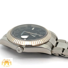 Load image into Gallery viewer, 41mm Rolex Watch with Stainless Steel Bracelet (fluted bezel, grey dial with Roman numerals)