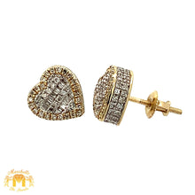 Load image into Gallery viewer, 4 piece deal: Two-Tone Gold Twin Heart Cuff Diamond Bracelet + Two-Tone Gold Twin Heart Diamond Ring Set+ Diamond & Gold Heart Earrings + Gift from Marchello the Jeweler