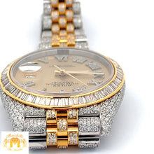 Load image into Gallery viewer, Iced out 41mm Rolex Diamond Watch with Two-Tone Jubilee Bracelet