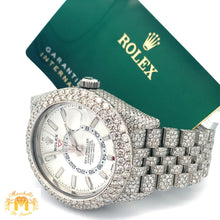 Load image into Gallery viewer, Iced out 42mm Rolex Sky-Dweller Watch with Stainless Steel Jubilee Bracelet