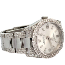 Load image into Gallery viewer, 36mm Rolex Watch with Stainless Steel Oyster Diamond Bracelet (silver dial, diamond dial)