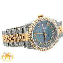 Load image into Gallery viewer, 36mm Rolex Diamond Watch with Two-Tone Jubilee Bracelet (Diamond Mother of Pearl Roman dial, diamond bezel)