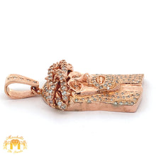 Load image into Gallery viewer, Rose Gold and Diamond Jesus Face Pendant with Round Diamonds