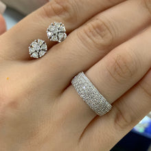 Load image into Gallery viewer, 4 piece deal: 40mm Rolex Submariner Black Face Watch with Stainless Steel Oyster Bracelet + White Gold and Diamond Ring + Flower Diamond Earrings + Gift from Marchello the Jeweler