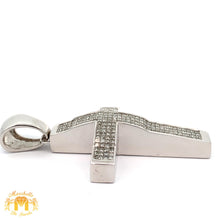 Load image into Gallery viewer, 9ct Diamonds 14k White Gold Cross Pendant with Princess Cut Diamonds