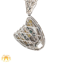 Load image into Gallery viewer, 3.18ct Diamond 14k White Gold Baseball Glove and Ball Pendant with Round and Princess Cut Diamonds