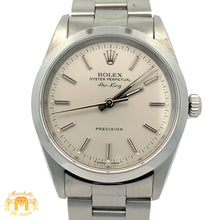 Load image into Gallery viewer, Full factory 34mm Rolex Air-King Watch with Stainless Steel Oyster Bracelet (smooth bezel, silver dial)