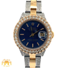 Load image into Gallery viewer, 26mm Ladies`Rolex Watch with Two-Tone Oyster Diamond Bracelet (diamond bezel, royal blue dial)