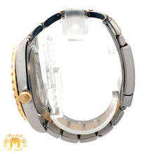 Load image into Gallery viewer, 41mm Rolex Watch with Two-Tone Oyster Diamond Bracelet (custom diamond bezel, Burgundy dial with Roman diamonds)