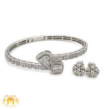 Load image into Gallery viewer, 4 piece deal: Ladies`26mm Rolex Diamond Watch + Heart shaped bangle with Baguettes and Round Diamonds + Diamond earrings Set+ Gift from Marchello the Jeweler