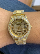 Load image into Gallery viewer, Iced out 36mm Rolex Presidential Watch (diamond dial with Roman numerals)