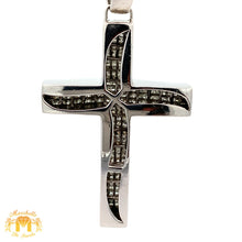 Load image into Gallery viewer, 9ct Diamonds 14k White Gold Cross Pendant with Princess Cut Diamonds