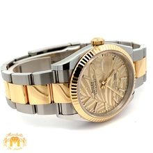 Load image into Gallery viewer, Full factory 36mm Rolex Watch with Two-Tone Oyster Bracelet (champagne palm dial)