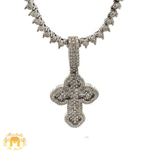 Load image into Gallery viewer, 4 piece deal: Gold and Diamond Cross Pendant + Martini Gold&Diamond Tennis Chain + Complimentary gold&diamond Earrings Set+ Gift from Marchello the Jeweler