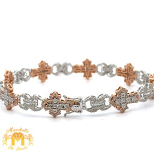 Load image into Gallery viewer, 3.24ct diamonds and gold Cross Bracelet (choose your color)