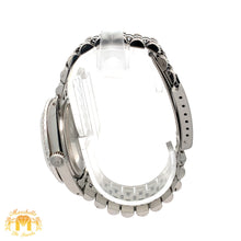 Load image into Gallery viewer, 7ct Diamond Iced out 36mm Rolex Watch with Stainless Steel Jubilee Bracelet (black dial with diamonds)
