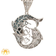 Load image into Gallery viewer, 5ct Diamonds 14k White Gold Pisces Pendant with Princess Cut and Round Diamonds
