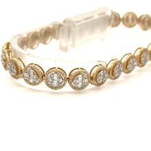 Load image into Gallery viewer, 4 piece deal: Yellow Gold and Diamond Bracelet+ Earrings + Complimentary earrings + Gift  (BLACK FRIDAY SPECIAL)