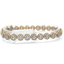 Load image into Gallery viewer, 4 piece deal: Yellow Gold and Diamond Bracelet+ Earrings + Complimentary earrings + Gift  (BLACK FRIDAY SPECIAL)