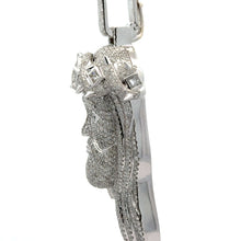 Load image into Gallery viewer, 14k white gold and diamond Jesus Head Pendant