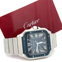 Load image into Gallery viewer, Reference #WSSA0048 Full factory 40mm Cartier Stainless Steel Watch with card + White gold and diamond Cross and Clover Bracelet